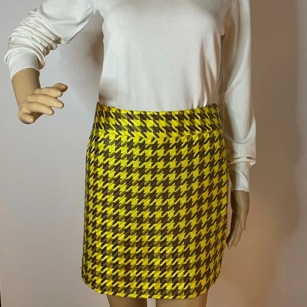 mustard and brown houndstooth Clueless skirt! - Picture 2 of 10